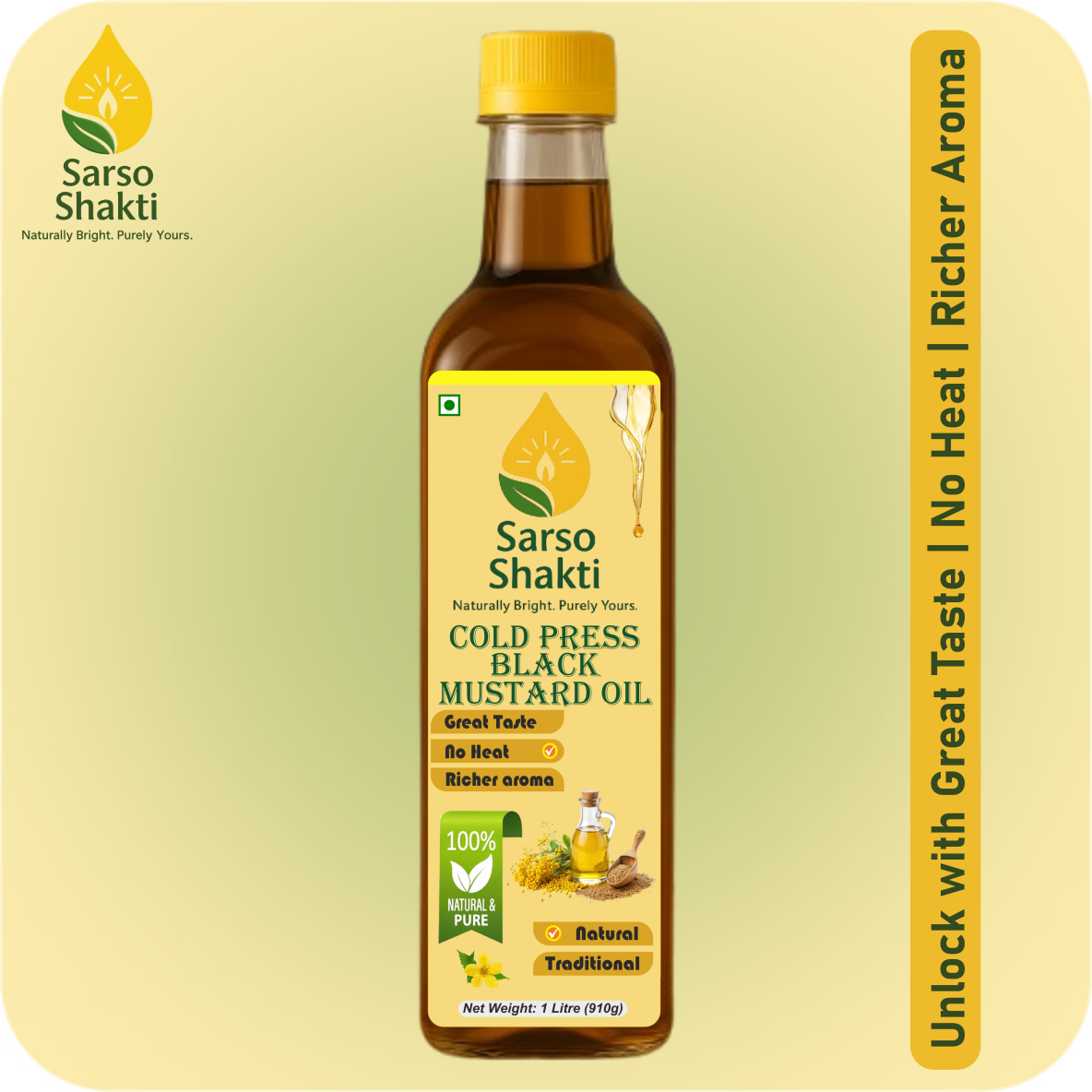 Sarso Shakti Cold Press Black Mustard Oil