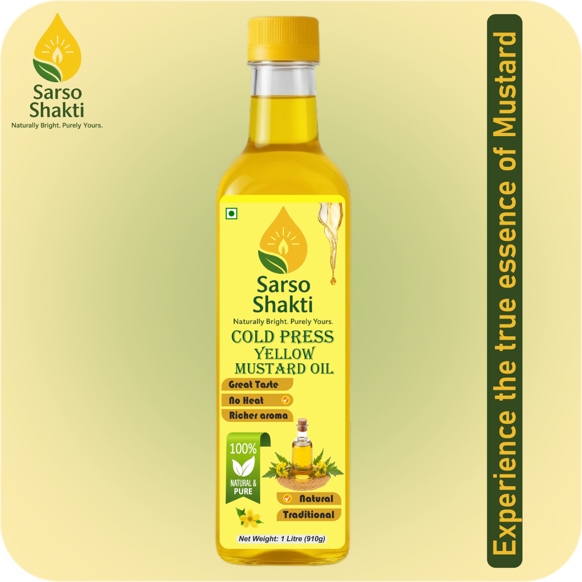 Sarso Shakti Cold Press Yellow Mustard Oil